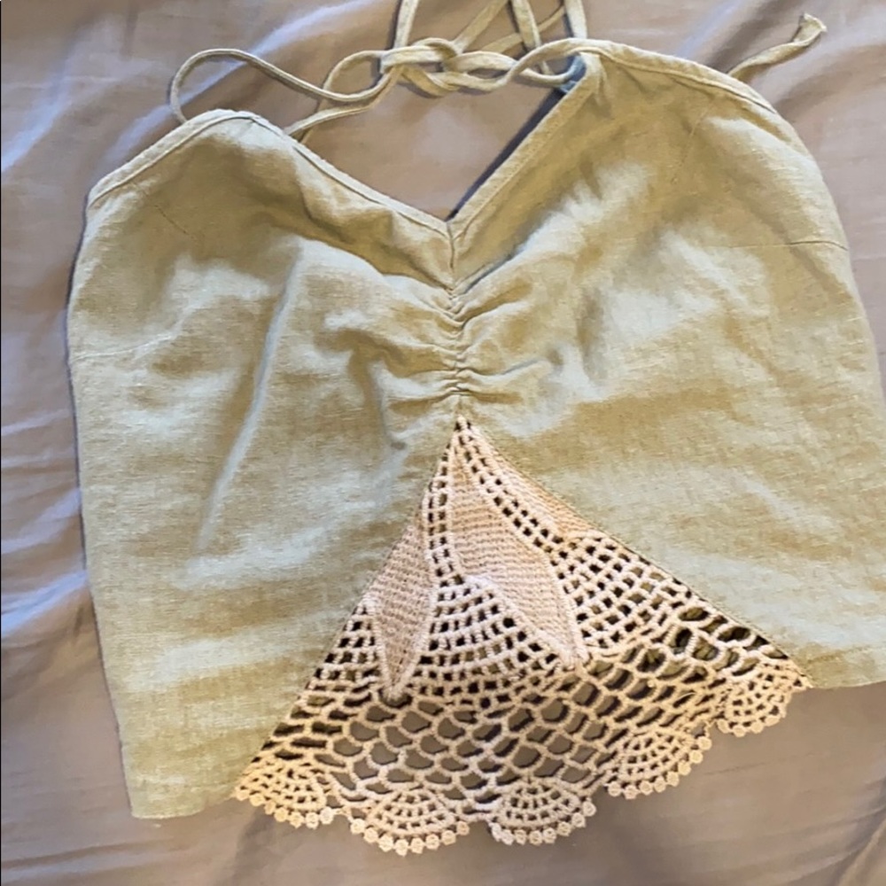 COPY - Crochet accent halter  crop top